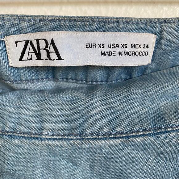 Zara Chambray Ruffle Midi Skirt - Picture 5 of 5